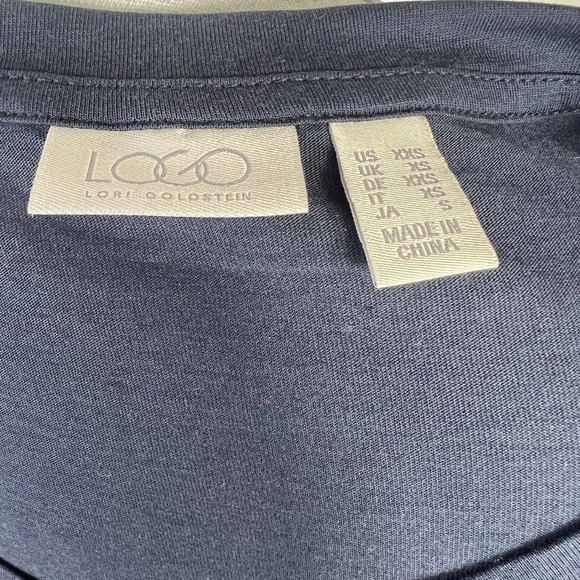 LOGO Lori Goldstein Navy Lace Hem Tunic Top Size XXS Dress - Picture 8 of 11
